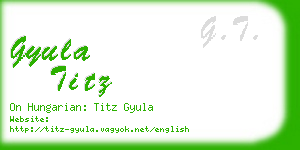 gyula titz business card